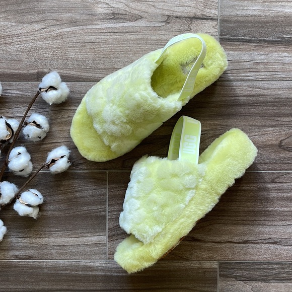 🌿UGG🌿 FLUFF YEAH SLIDE POPPY SANDALS SLIPPERS pollen slides - Picture 1 of 13
